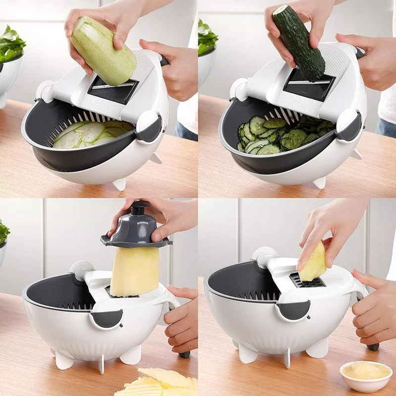 12 In 1 Multifunctional Vegetable Cutter With Drain Basket