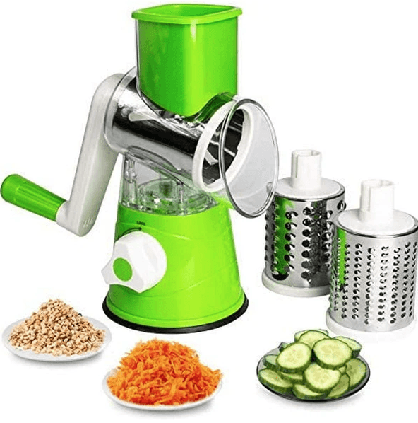 Kitchen Vegetable Cheese Grater Chopper With 3 Sharp Stainless Steel Drums