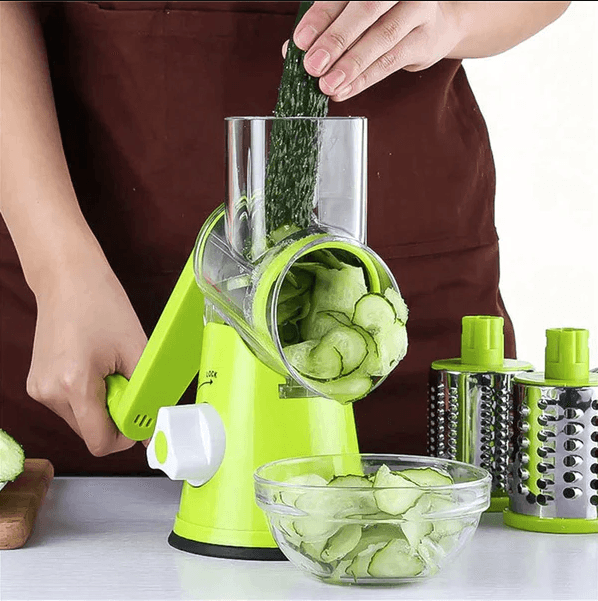 Kitchen Vegetable Cheese Grater Chopper With 3 Sharp Stainless Steel Drums