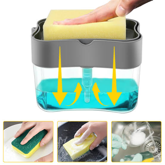 Special Discount Offer Buy 1 Get 1 Free (Magic reusable silicone gloves with wash scrubber) ✨ ( 2 in 1 soap dispenser pump & sponge holder) ✨