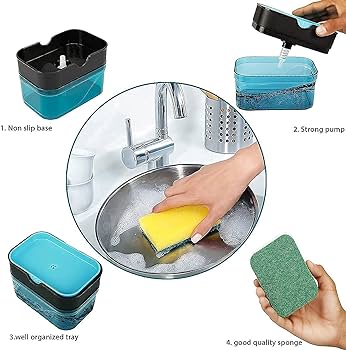 Special Discount Offer Buy 1 Get 1 Free (Magic reusable silicone gloves with wash scrubber) ✨ ( 2 in 1 soap dispenser pump & sponge holder) ✨